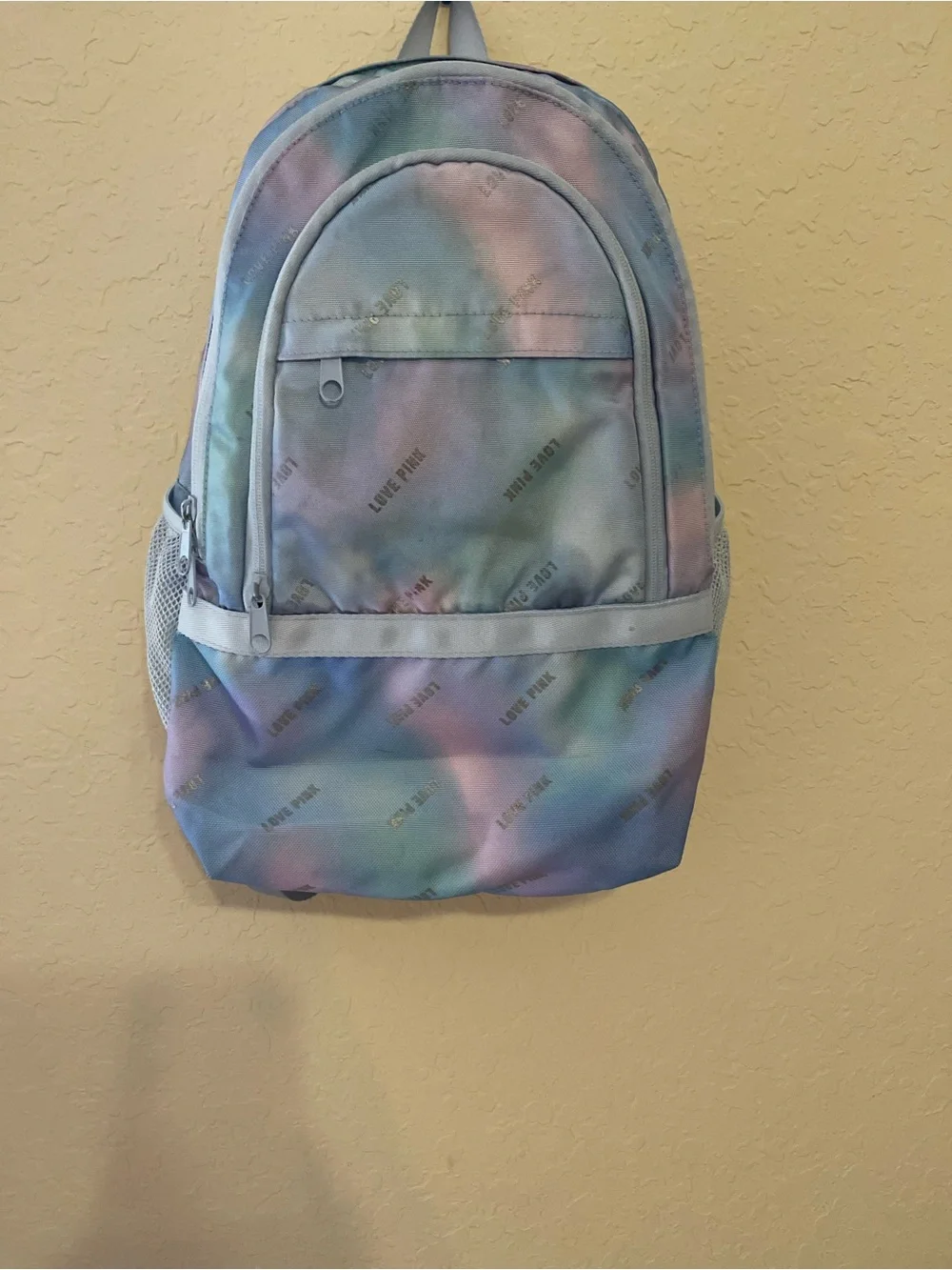 PINK Victoria's Secret Pastel Tie-Dye Backpack in Pink & Blue